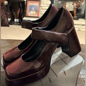 Napoleoni Elegant Burgundy Mary Jane heels.